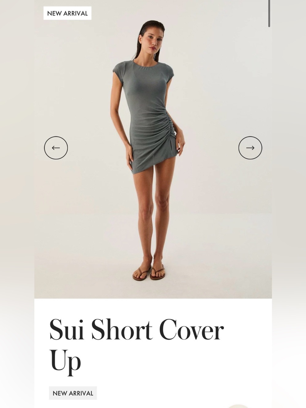 Sui Short Cover Up Dress in Gray